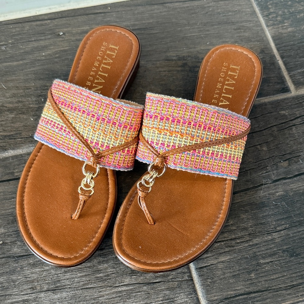 Italian Shoemakers Multicolor Woven Sandals